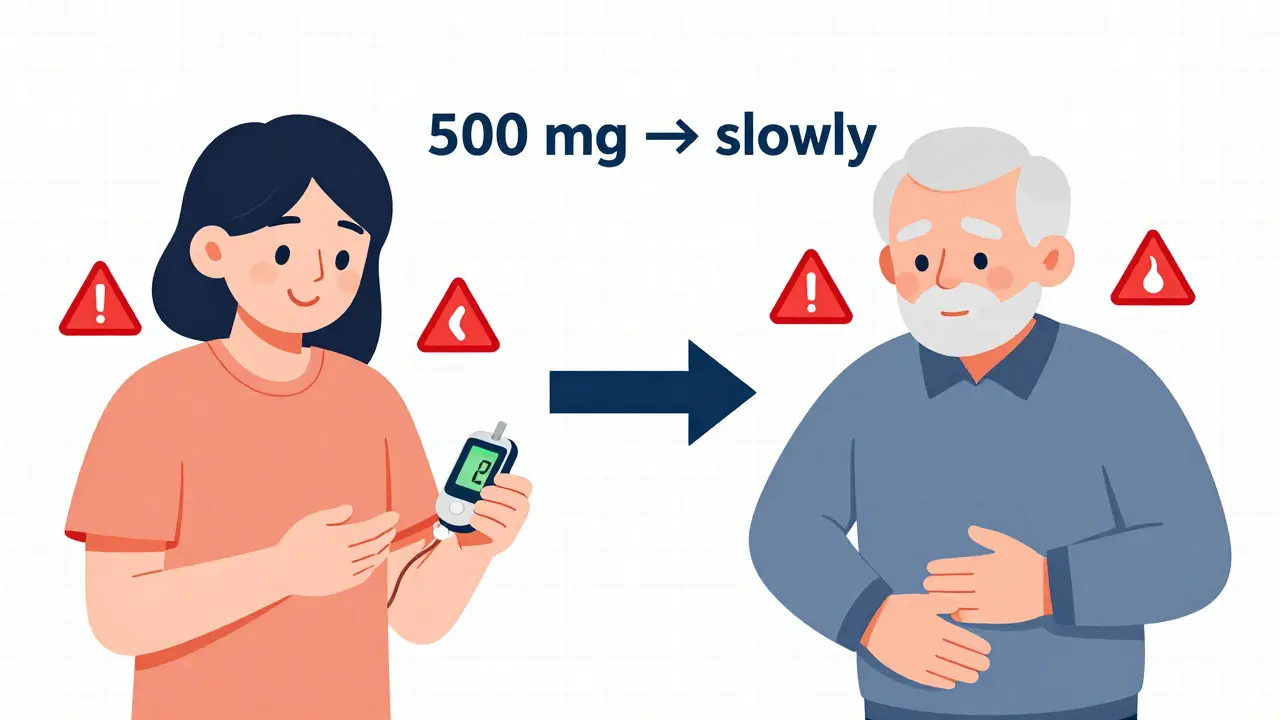 Dos pacientes comparando manejo de diabetes con monitor continuo versus efectos adversos.