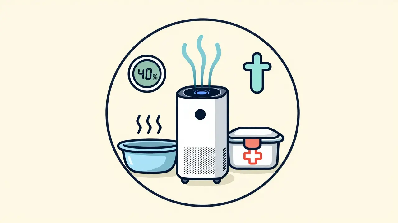 Composición geométrica de un higrómetro, purificador de aire y contenedores herméticos para el control de alérgenos.