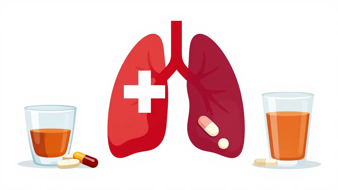 Gráfico minimalista que representa el riesgo respiratorio de mezclar benzodiacepinas con alcohol u opioides.