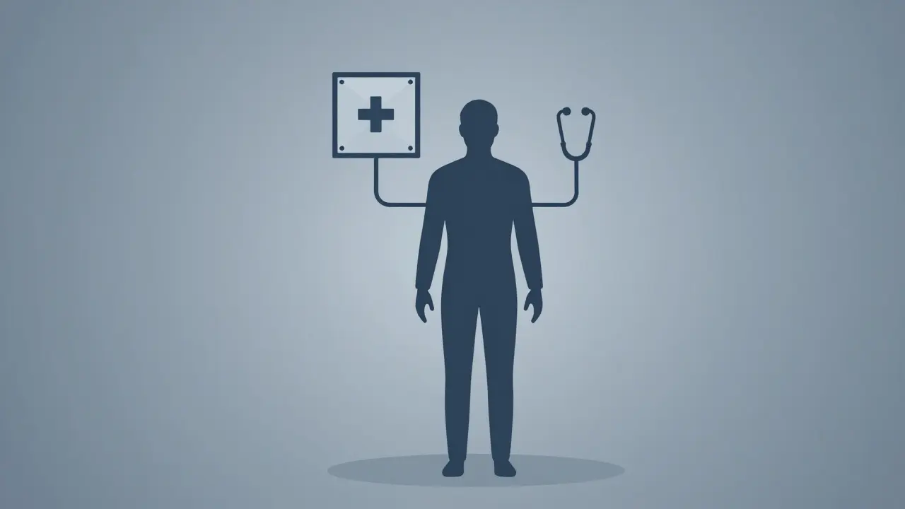 Diseño gráfico abstracto de consulta médica virtual mediante telemedicina