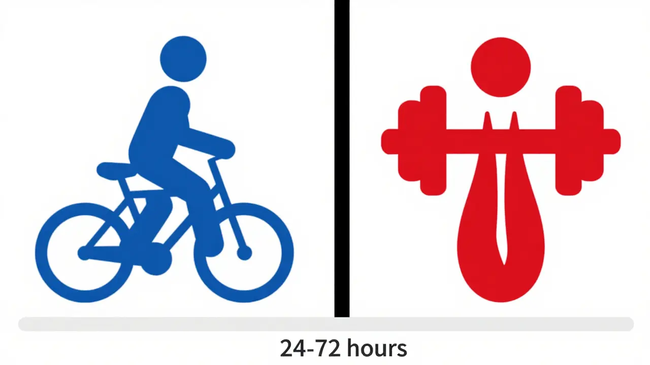 Gráfico minimalista comparando ejercicio aeróbico y de fuerza