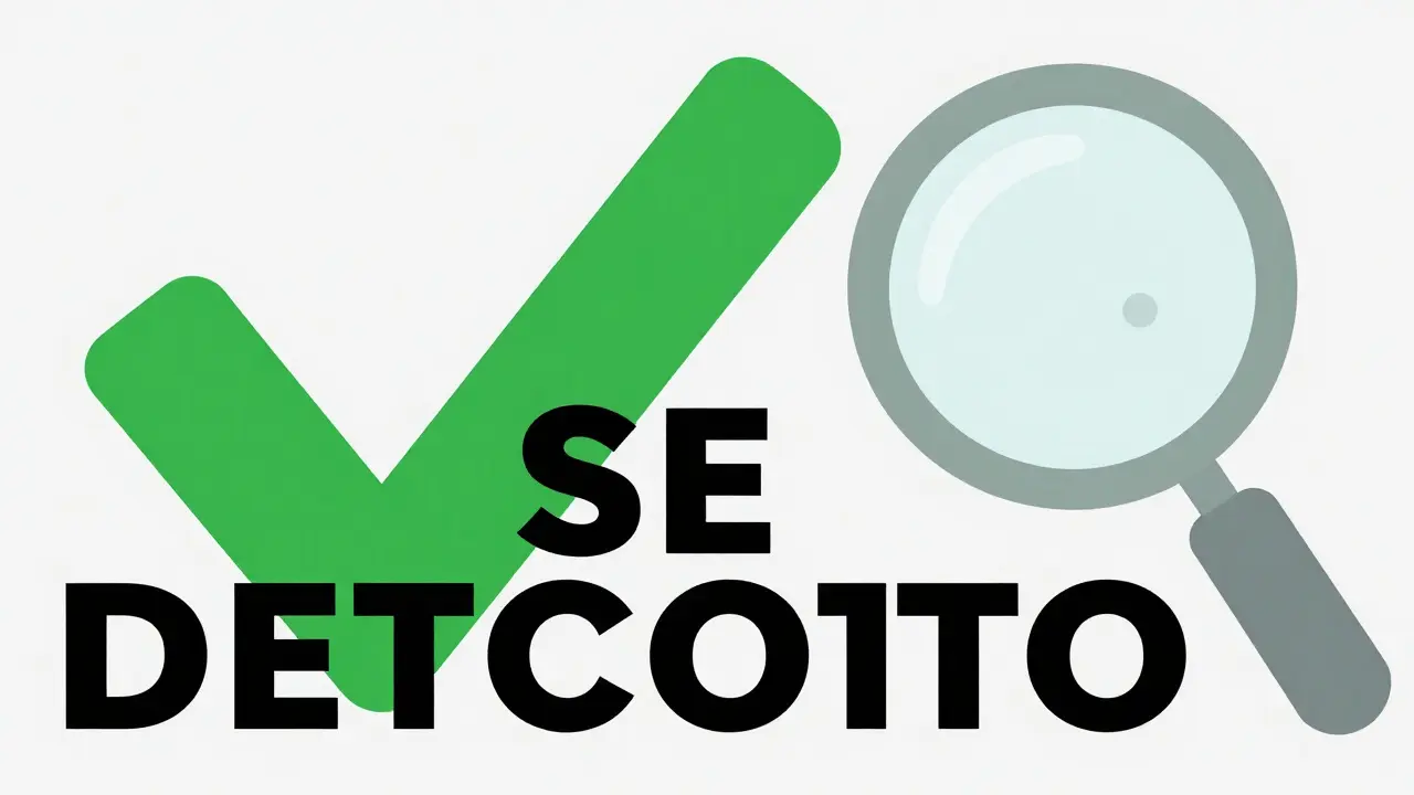 Diseño suizo con símbolo verde y lupa representando detección temprana