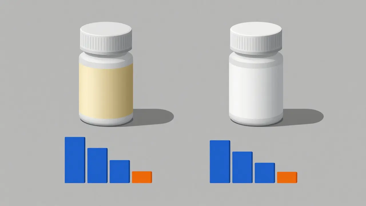 Comparación visual de precios entre medicamentos genéricos y de marca